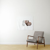 Tenture Photo de couple avec nom et date simple mariage (En situation (horizontale))
