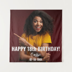 Tenture Photo de fête d'anniversaire 18e ou autre Annivers