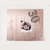 Tenture Photo de fête d'anniversaire 30 ans rose gold pail (Devant (Horizontal))