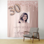 Tenture Photo de fête d'anniversaire 30 ans rose gold pail (En situation)