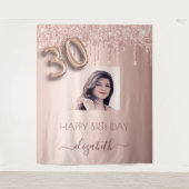 Tenture Photo de fête d'anniversaire 30 ans rose gold pail (Devant)
