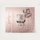Tenture Photo de fête d'anniversaire 50 ans rose gold pail (Devant (Horizontal))