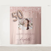 Tenture Photo de fête d'anniversaire 50 ans rose gold pail (Devant)
