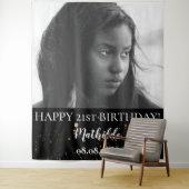 Tenture Photo de fête d'anniversaire Noir et or fond (En situation)