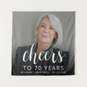 Tenture Photo de fête du 70e anniversaire Jeu blanc (Devant)