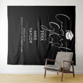 Tenture Photo de la fête de graduation noire et blanche (En situation (horizontale))