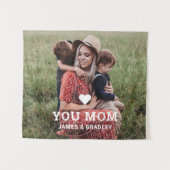 Tenture Photo de la fête des mères avec un cœur mignon et (Devant (Horizontal))