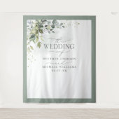 Tenture Photo de mariage à l'aquarelle avec de la verdure  (Devant)