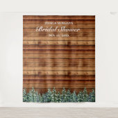 Tenture Photo de mariage de douche de nuptiale de bois et  (Devant)