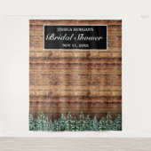 Tenture Photo de mariage en bois enneigé et forêt (Devant)