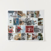 Tenture Photo de Maroon Collage Joyeux Anniversaire Nom et (Devant (Horizontal))