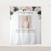Tenture Photo de mémoire affectueuse Navy Blush Rose Mémor (Devant)