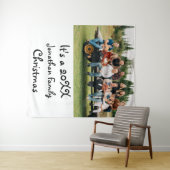 Tenture Photo de Noël de la famille moderne personnalisée (En situation (horizontale))