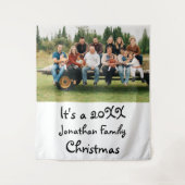 Tenture Photo de Noël de la famille moderne personnalisée (Devant)