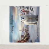 Tenture Photo de Noël Ours Polaire Neige Fête (Devant)