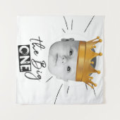 Tenture Photo de premier anniversaire noir et blanc modern (Devant (Horizontal))