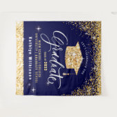 Tenture Photo de remise de diplômes pailleté or élégant (Devant (Horizontal))