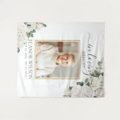 Tenture Photo de roses blanches florales en souvenir affec (Devant (Horizontal))