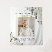 Tenture Photo de roses blanches florales en souvenir affec (Devant)