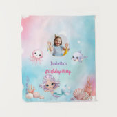 Tenture Photo de sirène sous la mer pour anniversaire (Devant)