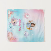 Tenture Photo de sirène sous la mer pour anniversaire (Devant (Horizontal))