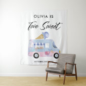 Tenture Photo Deux douceurs 2e anniversaire de fête Contex (En situation)