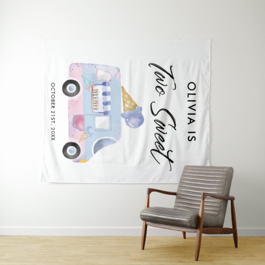 Tenture Photo Deux douceurs 2e anniversaire de fête Contex (En situation (horizontale))