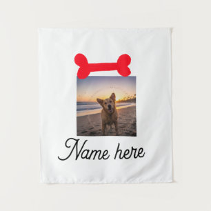 Tenture Photo d'os de chien rouge cadeaux simples pour chi