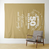 Tenture Photo du 50e anniversaire de Just Married Gold (En situation (horizontale))