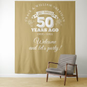 Tenture Photo du 50e anniversaire de Just Married Gold (En situation)