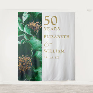 Tenture Photo du 50e anniversaire de la florale d'or vert