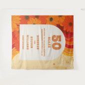 Tenture Photo du 50e anniversaire du Mariage rétros (Devant (Horizontal))