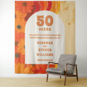 Tenture Photo du 50e anniversaire du Mariage rétros (En situation)