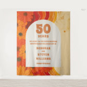 Tenture Photo du 50e anniversaire du Mariage rétros (Devant)