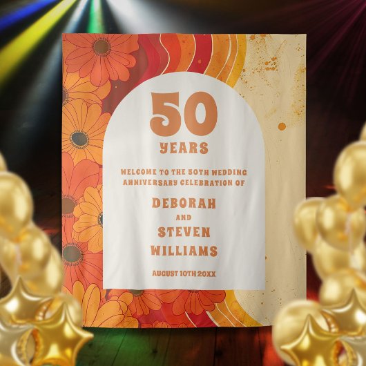 Tenture Photo du 50e anniversaire du Mariage rétros