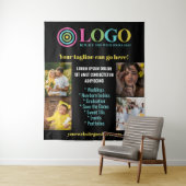 Tenture Photo du logo noir Petite entreprise Promo fond (En situation)