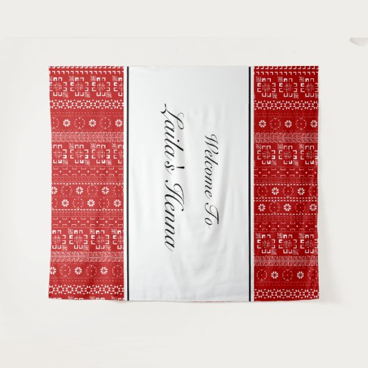 Tenture Photo d'un Motif palestinien sur fond de henné (Devant (Horizontal))