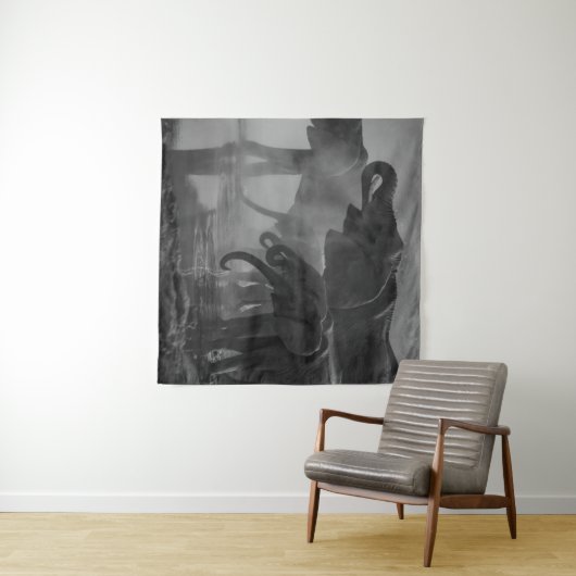 TENTURE PHOTO GRAYSCALE D'ÉLÉPHANTS EN EAU POTABLE (En situation (horizontale))