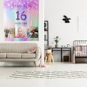 Tenture Photo holographique rose violet pour 16 ans