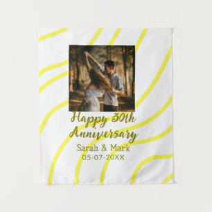 Tenture Photo jaune doré 30e anniversaire de mariage nom 