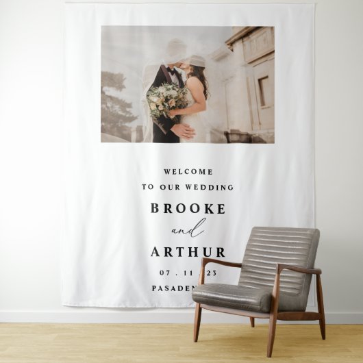 Tenture Photo mariage fond d'écran avec photo (En situation)