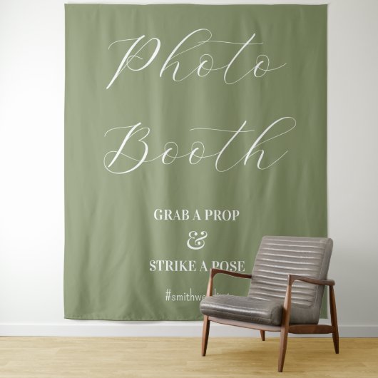 Tenture Photo Mariage Sage Green (En situation)