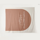 Tenture Photo minimaliste moderne Joyeux Anniversaire (Devant (Horizontal))