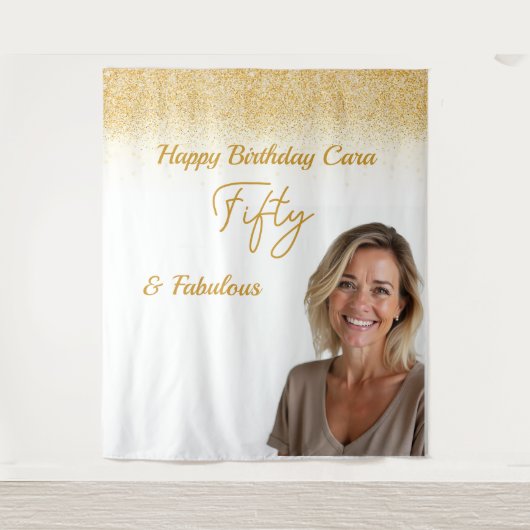Tenture Photo personnalisé pour un cinquantième anniversai (Devant)