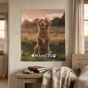 Tenture Photo personnalisée avec le nom de votre chien