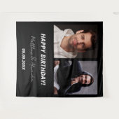 Tenture Photo personnalisée noir amis blancs (Devant (Horizontal))