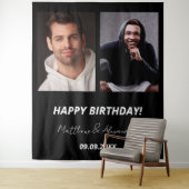 Tenture Photo personnalisée noir amis blancs (En situation)