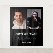 Tenture Photo personnalisée noir amis blancs (Devant)