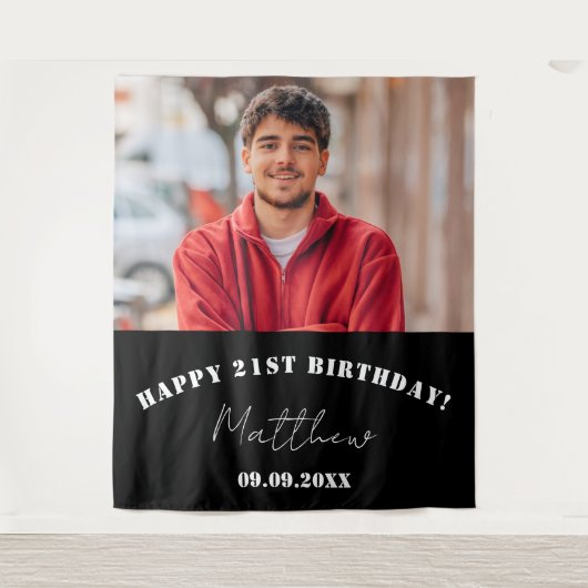 Tenture Photo personnalisée noir blanc moderne (Devant)