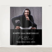 Tenture Photo personnalisée noir blanc moderne (Devant)